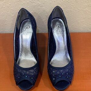 Adrianna Papell Midnight Blue Mesh Heels